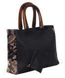 Leather bag with Wooden Handle LB2006DBL